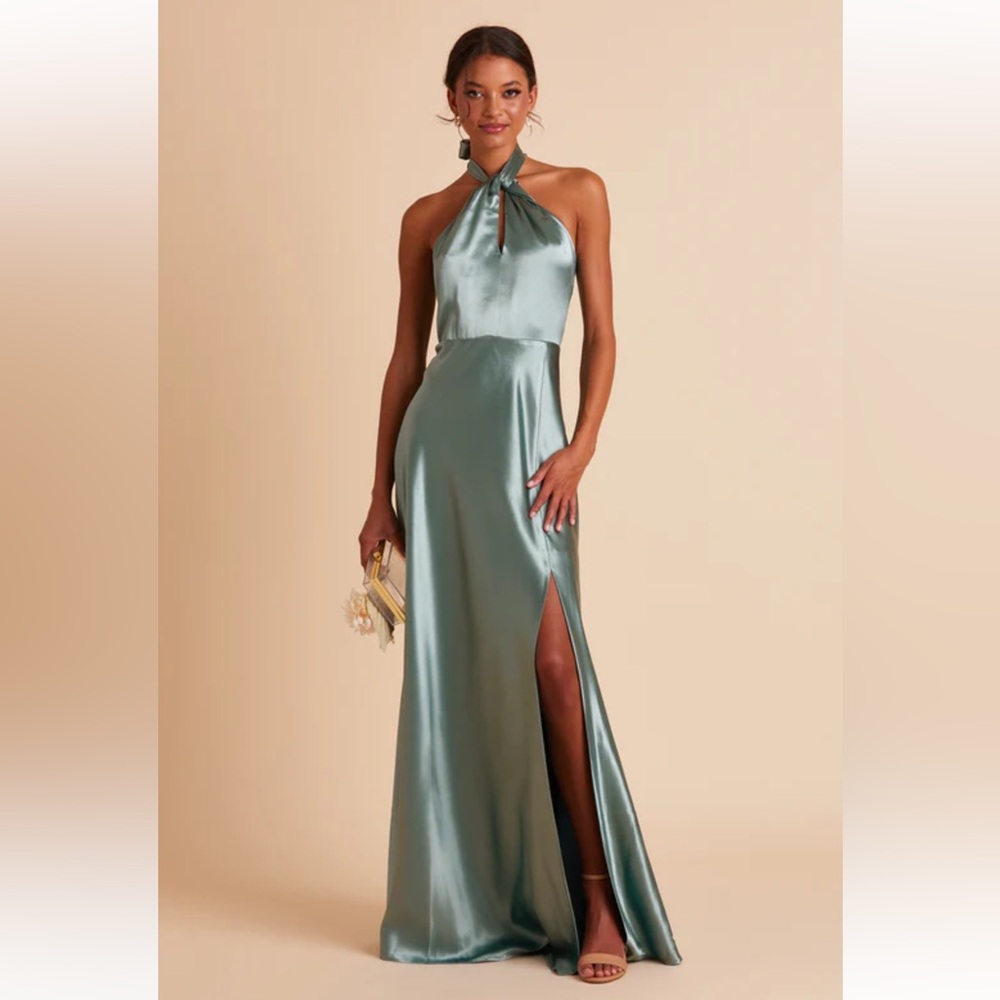 Monica high neck satin dress